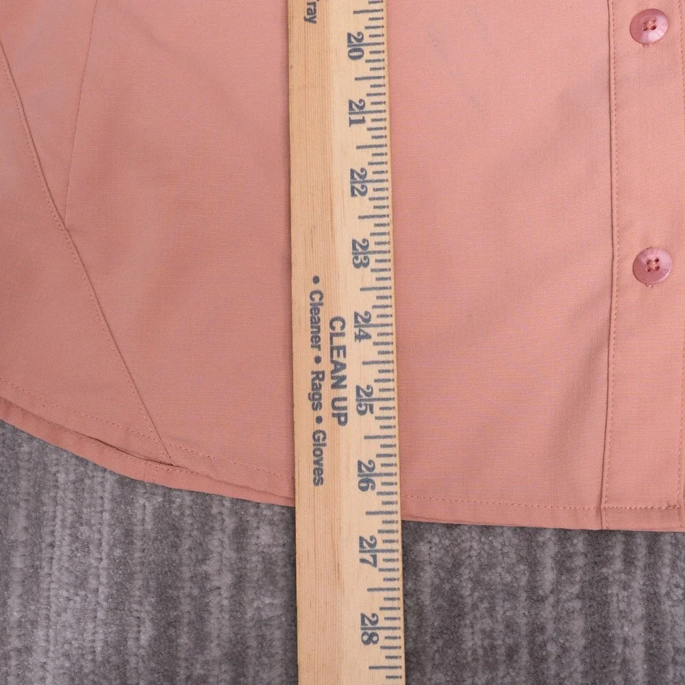 REI Button Down Shirt Womens L Pink Excellent Sahara Hiking Ripstop Long Sleeve